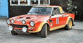 Guiseppe Volta's restored 124 Abarth at Donnington's Trackfest 02